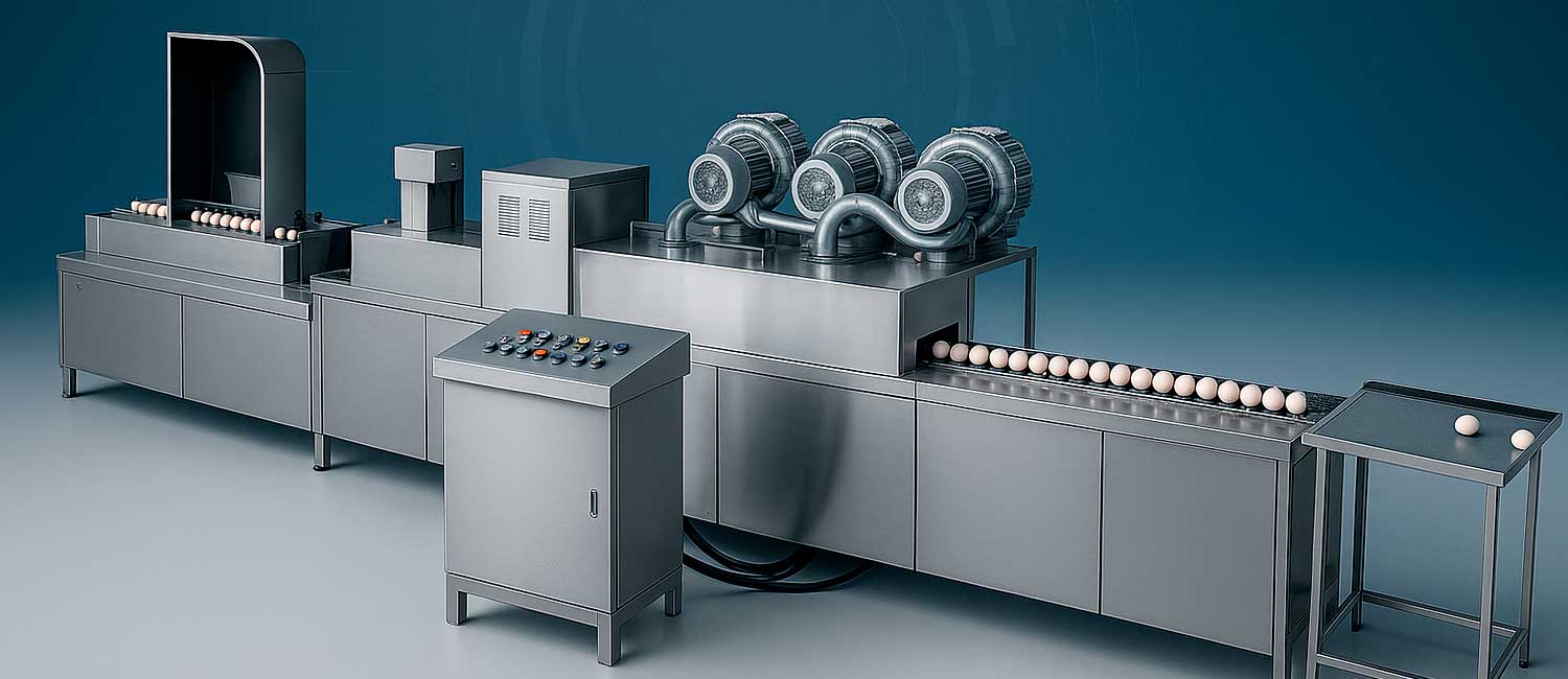 Lavadoras de huevos ZENYER — lavado, secado y desinfección